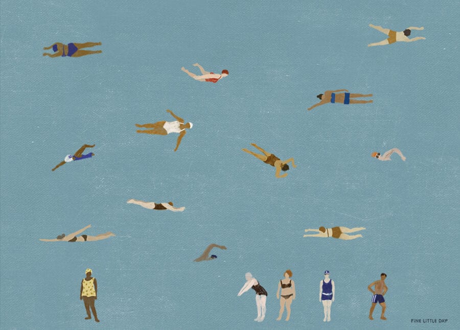 Fine Little Day, Swimmers poster - The Poster Club