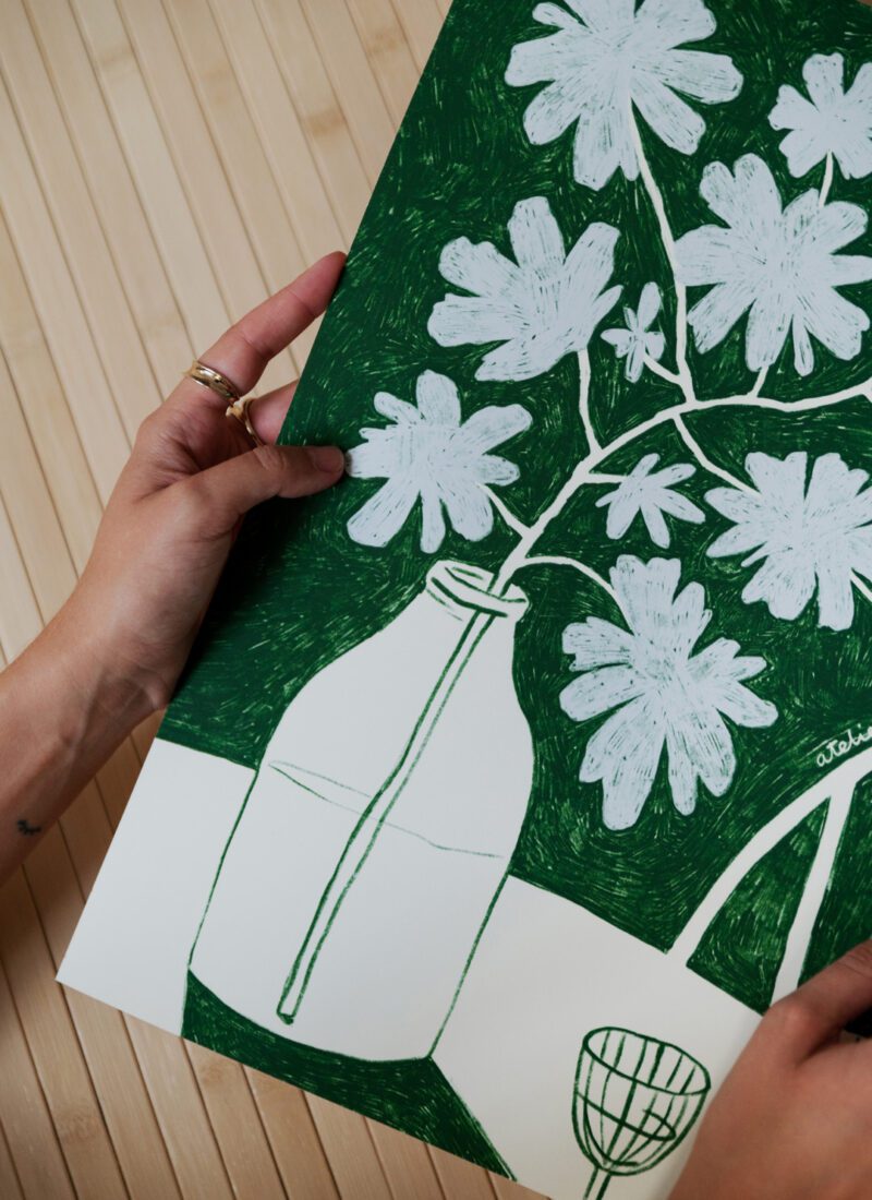 Blue Flowers & Red Wine