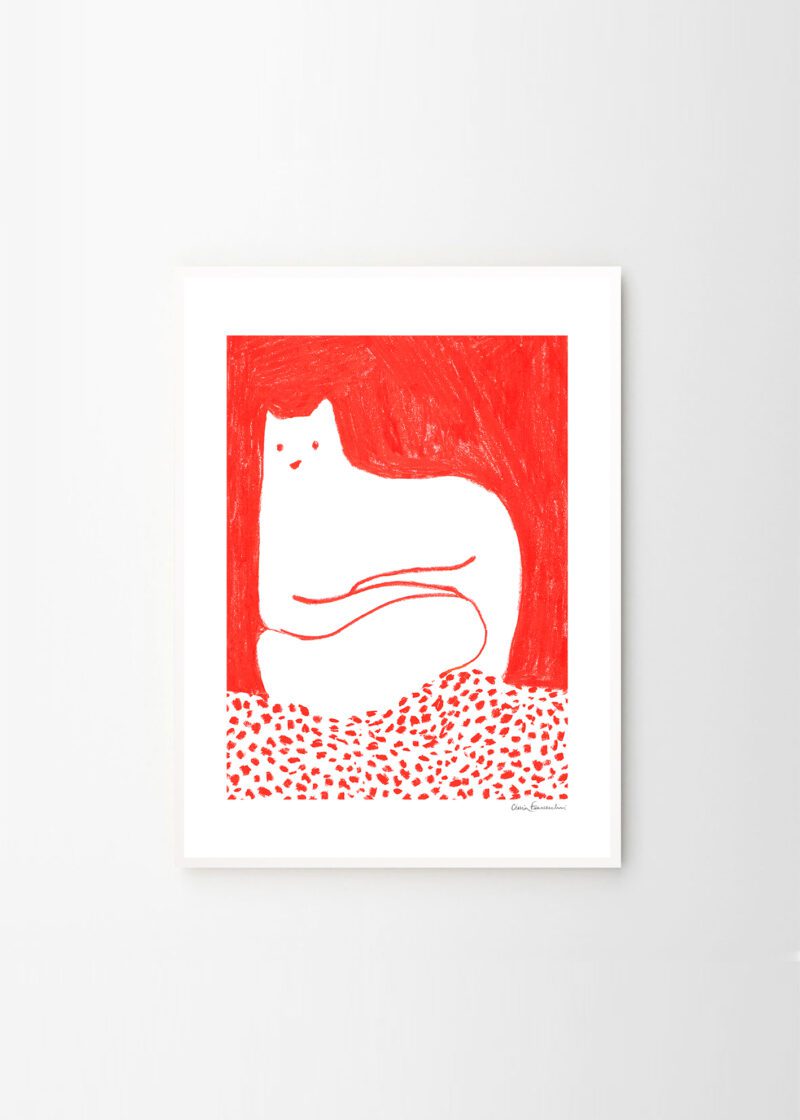 Cat in Red by Cinzia Franceschini
