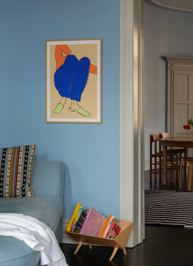 Lying Down in Blue and Red