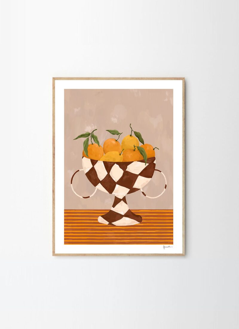 Lemons & Oranges in Checkered Vase