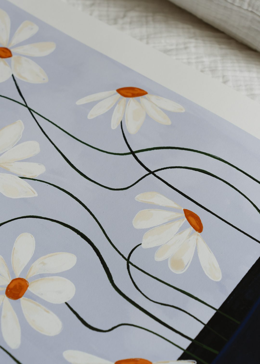 Frankie Penwill, Daisies in Blue Vase art print - The Poster Club