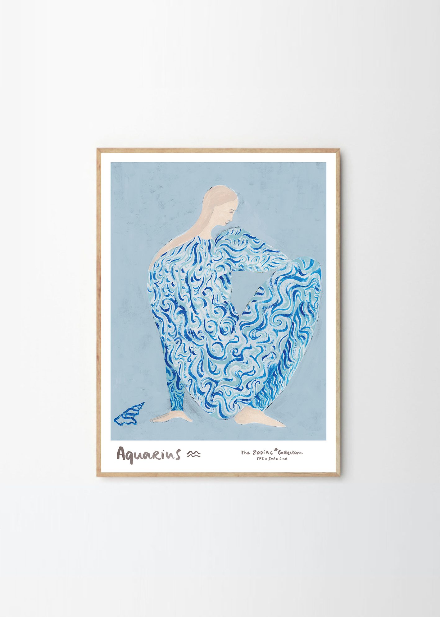 Airポスタークラブ SOFIA LIND うお座 Sofia_Lind_Aquarius_Frame_Oak_