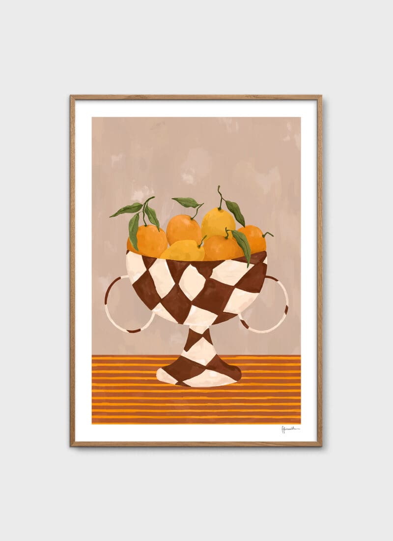Lemons & Oranges in Checkered Vase
