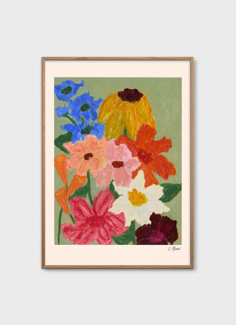 Flowers on Sage Green