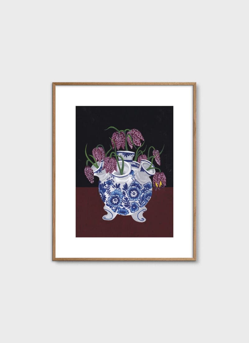 Frittilaria Meleagris In Tulip Vase